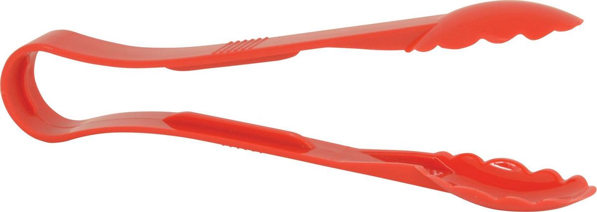 Omcan - 9” Red Polycarbonate Scallop Tong, Pack of 50 - 80156