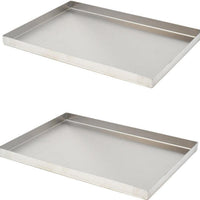 Omcan - 9″ x 12″ x 1″ Stainless Steel Pan With Drain Holes, Pack of 3 - 43512