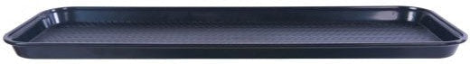 Omcan - 9" x 26" Black ABS Plastic Food and Produce Display or Merchandising Tray, Pack of 10 - 81100