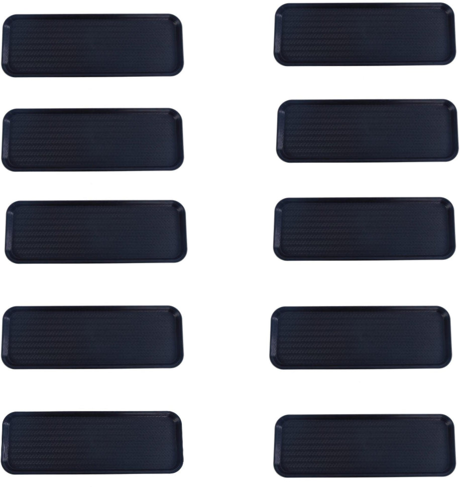 Omcan - 9" x 26" Black ABS Plastic Food and Produce Display or Merchandising Tray, Pack of 10 - 81100