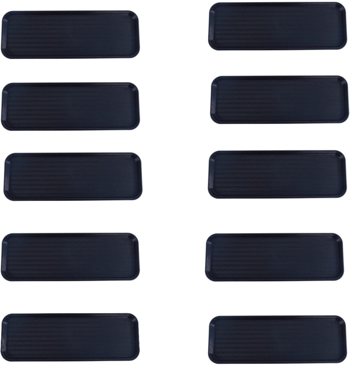 Omcan - 9" x 26" Black ABS Plastic Food and Produce Display or Merchandising Tray, Pack of 10 - 81100