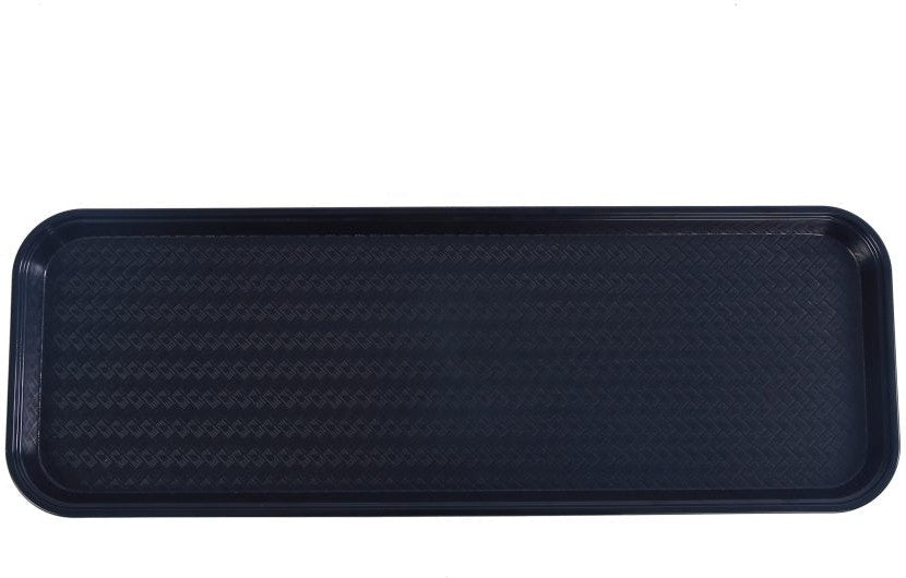 Omcan - 9" x 26" Black ABS Plastic Food and Produce Display or Merchandising Tray, Pack of 10 - 81100