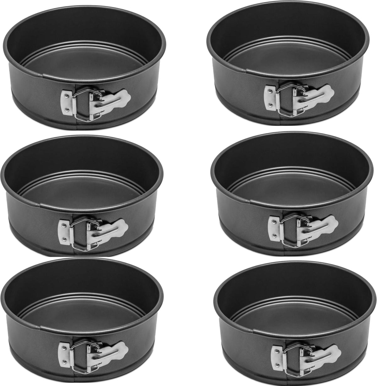 Omcan - 9" x 3" Aluminized Steel Non-Stick Springform Cake Pan, Pack of 5 - 81111