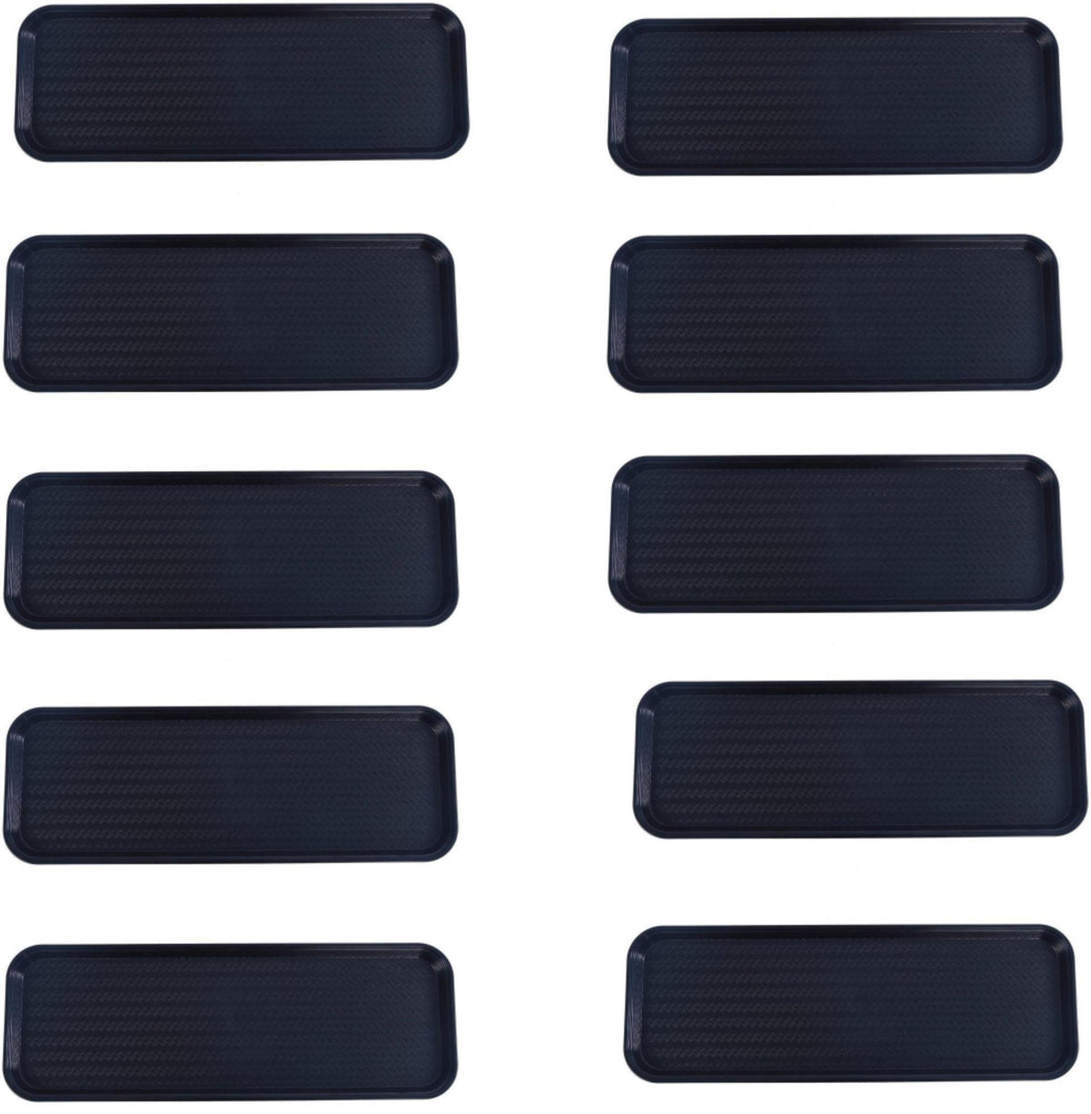 Omcan - 9″ x 30″ Black ABS Plastic Food and Produce Display or Merchandising Tray, Pack of 10 - 81101