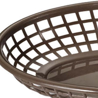 Omcan - 9" x 5" Brown Premium Plastic Oval Basket, Pack of 150 - 80358