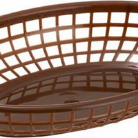Omcan - 9" x 5" Brown Premium Plastic Oval Basket, Pack of 150 - 80358