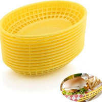 Omcan - 9" x 5" Yellow Premium Plastic Oval Basket, Pack of 200 - 80361