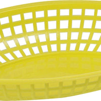 Omcan - 9" x 5" Yellow Premium Plastic Oval Basket, Pack of 200 - 80361