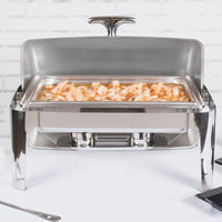 Omcan - 9.5 QT Stainless Steel Roll Top Chafer (9.0 L) - 41821