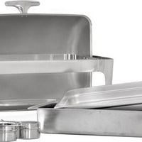 Omcan - 9.5 QT Stainless Steel Roll Top Chafer (9.0 L) - 41821