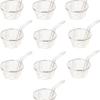 Omcan - 9.5" x 5.75" #6 Mesh Round Wire Fry Basket (241 x146 mm), Pack of 10 - 80381