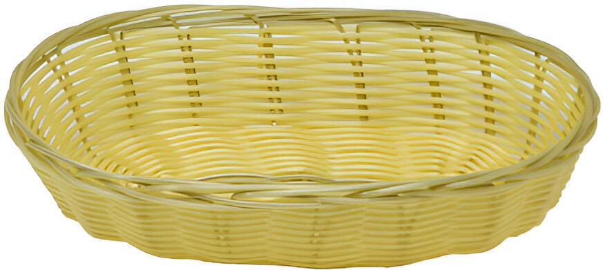 Omcan - 9.5″ x 6.25″ x 2.75″ Oval Natural Woven Basket, Pack of 50 - 47197