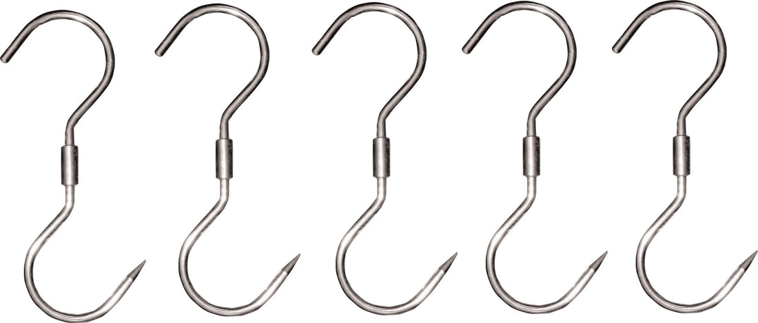 Omcan - 9.5" x 7/16” Swivel “S” Hook (240 X 10 mm), Pack of 5 - 10503