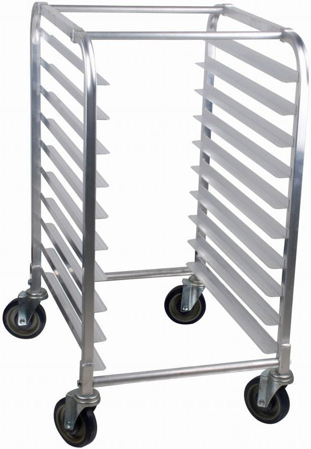 Omcan - Aluminum 10 Slides Mobile Steam Table Pan Rack with 3" Spacing & Curved Top - 48013