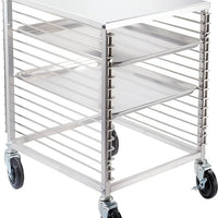 Omcan - Aluminum Counter-Height End-Load Bun Pan Rack with 15 Slides and Solid Flat Top - 46800