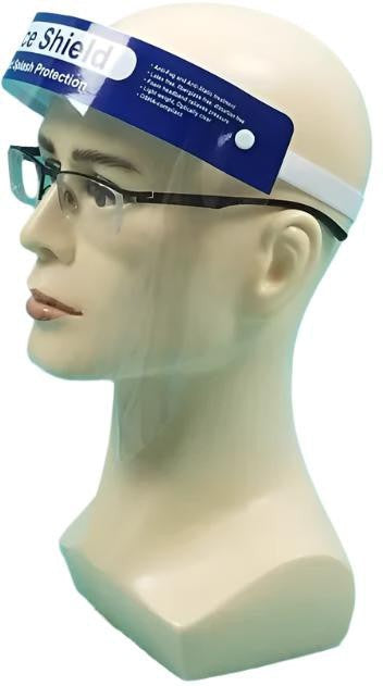 Omcan - Anti Fog Transparent Disposable Full Face Shield Cover With Head-Mounted Splash Protector Pack of 10, Pack of 5 - 46665