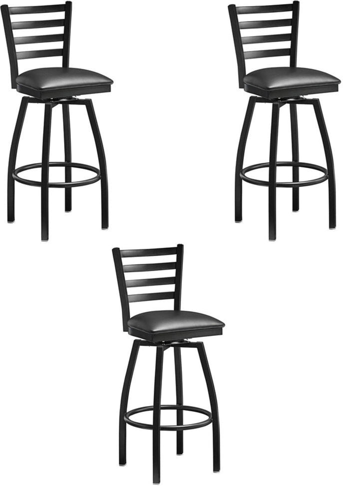 Omcan - Bar Height Metal Ladder Swivel Chair Frame For 47161/47168/47162/47163, Pack of 3 - 47593 (Seat Sold Separately)