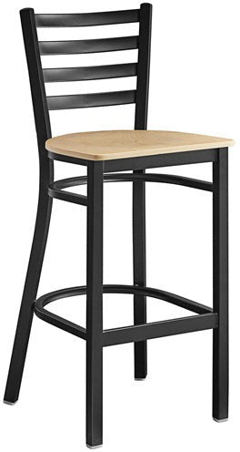 Omcan - Black Bar Height Metal Ladder Chair Frame Fit For 44397/44515/47159/47160, Pack of 3 - 47592 (Seat Sold Separately)