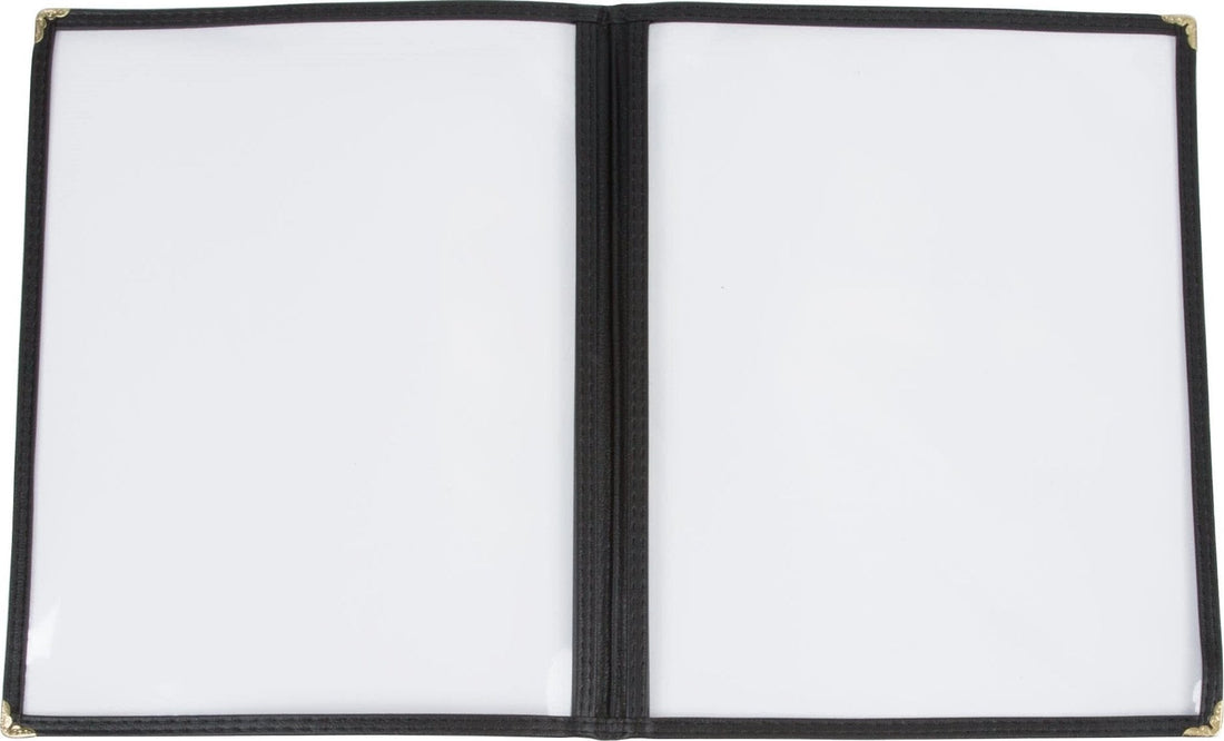 Omcan - Black Double Fold Menu Holder, Pack of 50 - 39794