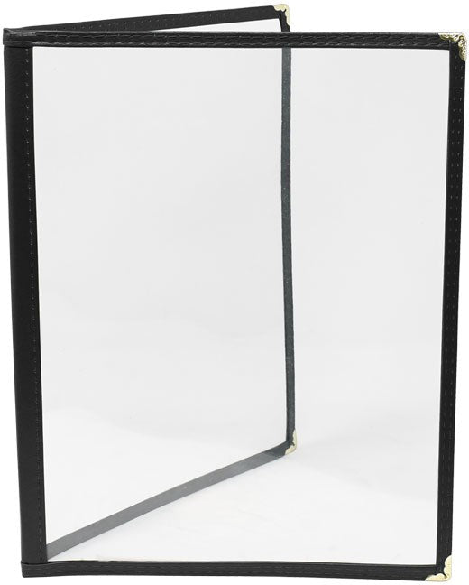 Omcan - Black Double Fold Menu Holder, Pack of 50 - 39794