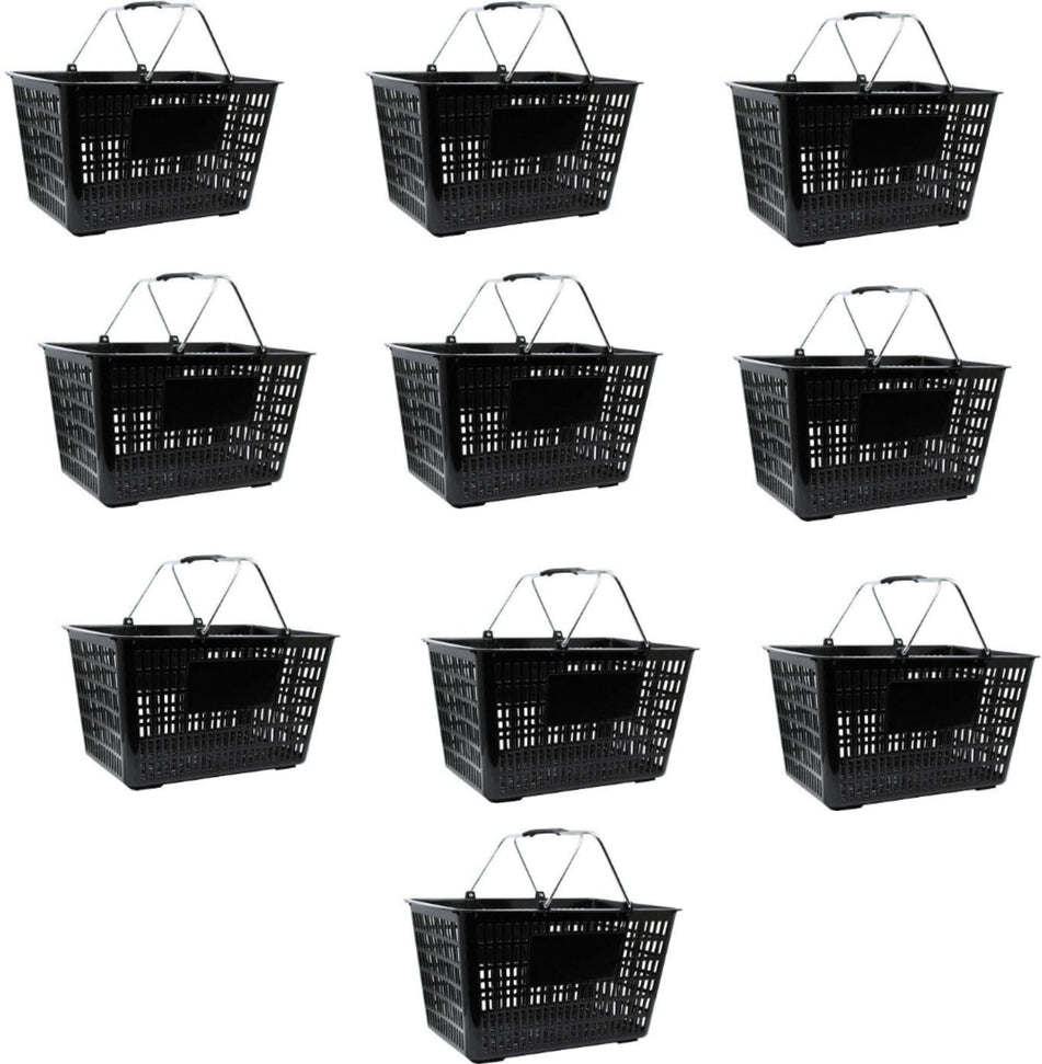Omcan - Black Plastic-Steel Shopping Basket, Pack of 10 - 43028