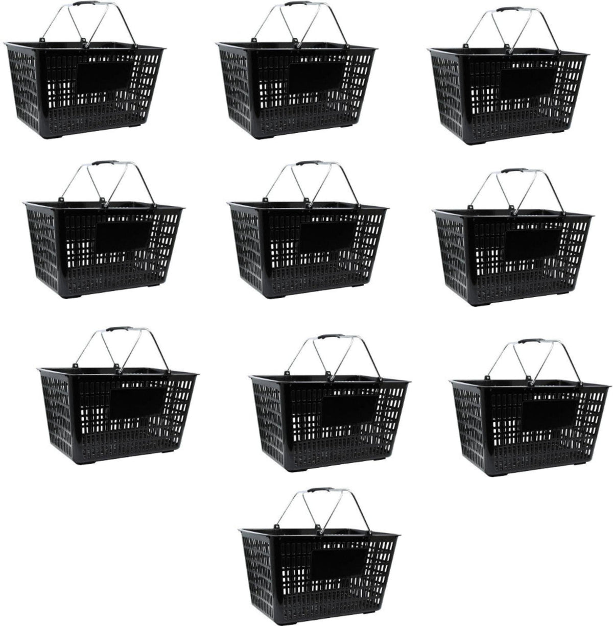 Omcan - Black Plastic-Steel Shopping Basket, Pack of 10 - 43028