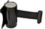Omcan - Black Steel Wall-Mounted Crowd Control System with Retractable Belt Barrier, Pack of 4 - 41155