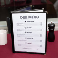 Omcan - Black Three Page Menu Holder, Pack of 20 - 39802