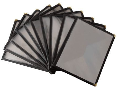 Omcan - Black Three Page Menu Holder, Pack of 20 - 39802