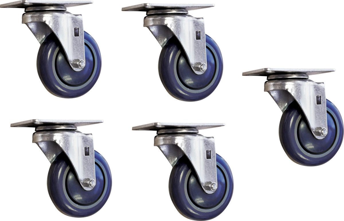 Omcan - Black Utility Cart Caster, Pack of 4 - 13120