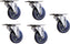 Omcan - Roulette pivotante noire pour chariot utilitaire, lot de 4 - 13120