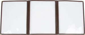 Omcan - Brown Triple Fold Menu Holder, 50/cs - 39801