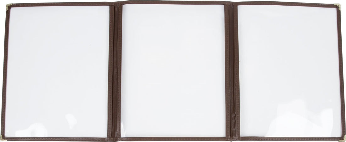 Omcan - Brown Triple Fold Menu Holder, Pack of 25 - 39801