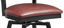 Omcan - Burgundy Vinyl Seat For Bar Height Metal Ladder Back Swivel Chairs, Pack of 3 - 69746 (Chair Frame Sold Separately)