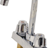Omcan - Deck Mounted 4” Centers with 3.5” Goose Neck Spout Faucet, Pack of 2 - 39787