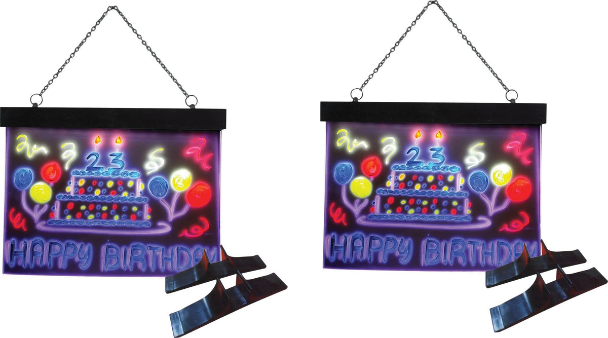 Omcan - Desktop/Hanging LED Illuminated Flash Board, Pack of 3 - 39861