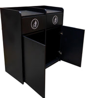 Omcan - Double Trash Receptacle with two 36-Gallon Black Bins Capacity - 48220