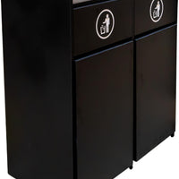Omcan - Double Trash Receptacle with two 36-Gallon Black Bins Capacity - 48220
