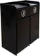 Omcan - Double Trash Receptacle with two 36-Gallon Black Bins Capacity - 48220