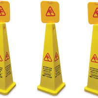 Omcan - English/French Four-Sided Caution Cone, Pack of 4 - 24417