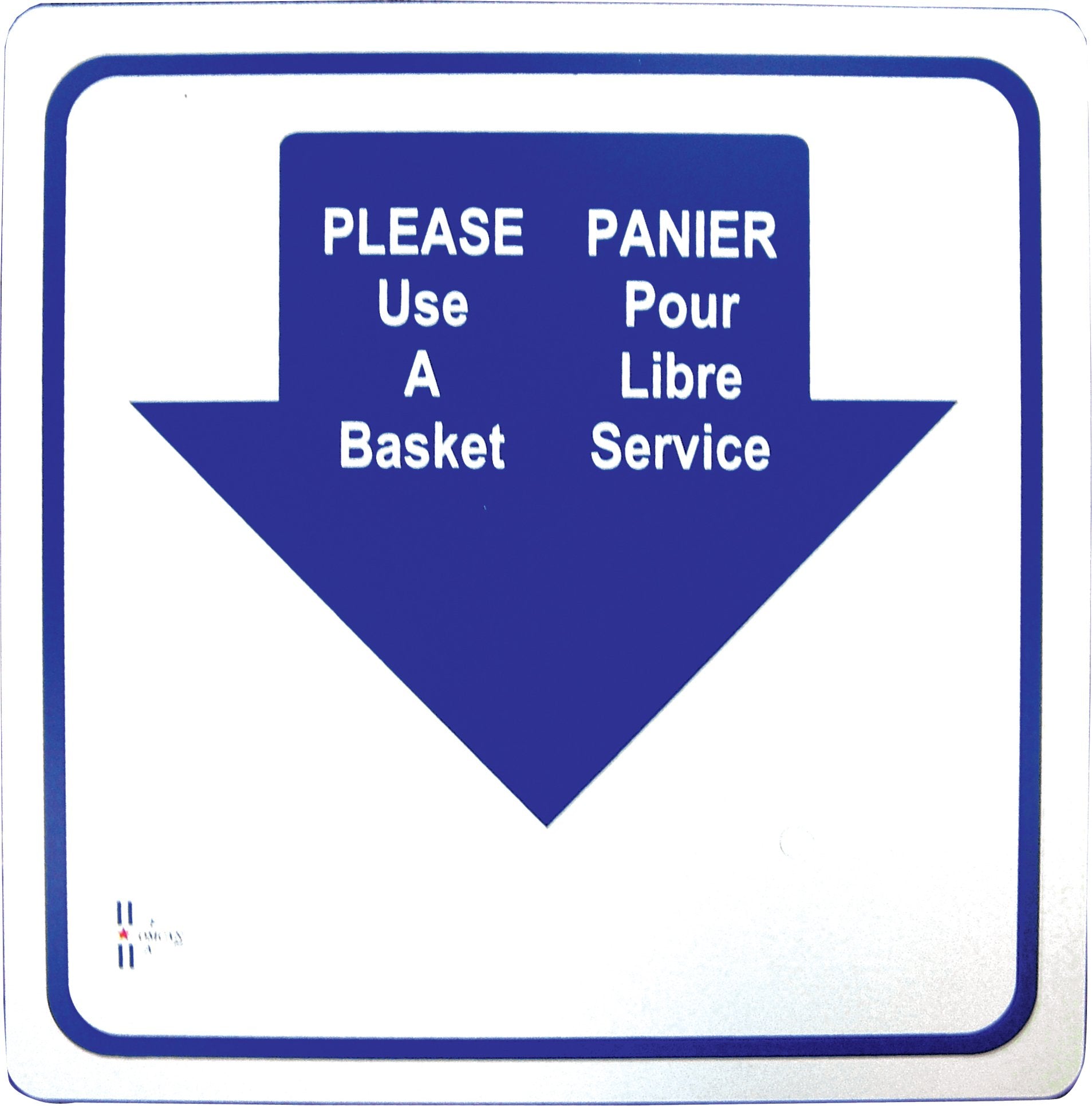 Omcan - English/French Hand Basket Holder Sign, 4/cs - 13042