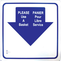 Omcan - English/French Hand Basket Holder Sign, Pack of 4 - 13042