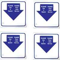Omcan - English/French Hand Basket Holder Sign, Pack of 4 - 13042
