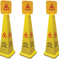 Omcan - English/Spanish Four-Sided Caution Cone, Pack of 5 - 24416