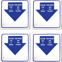 Omcan - English/Spanish Hand Basket Holder Sign, Pack of 4 - 13043