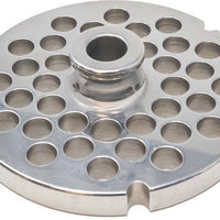 Omcan - European Style #32 Round Stainless Steel Plate with Hub and 10 mm (0.37″) Three Notches, Pack of 2 - 43565