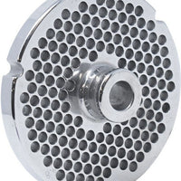 Omcan - European Style #32 Round Stainless Steel Plate with Hub and 4.8 mm (0.18″) Three Notches, Pack of 2 - 43564