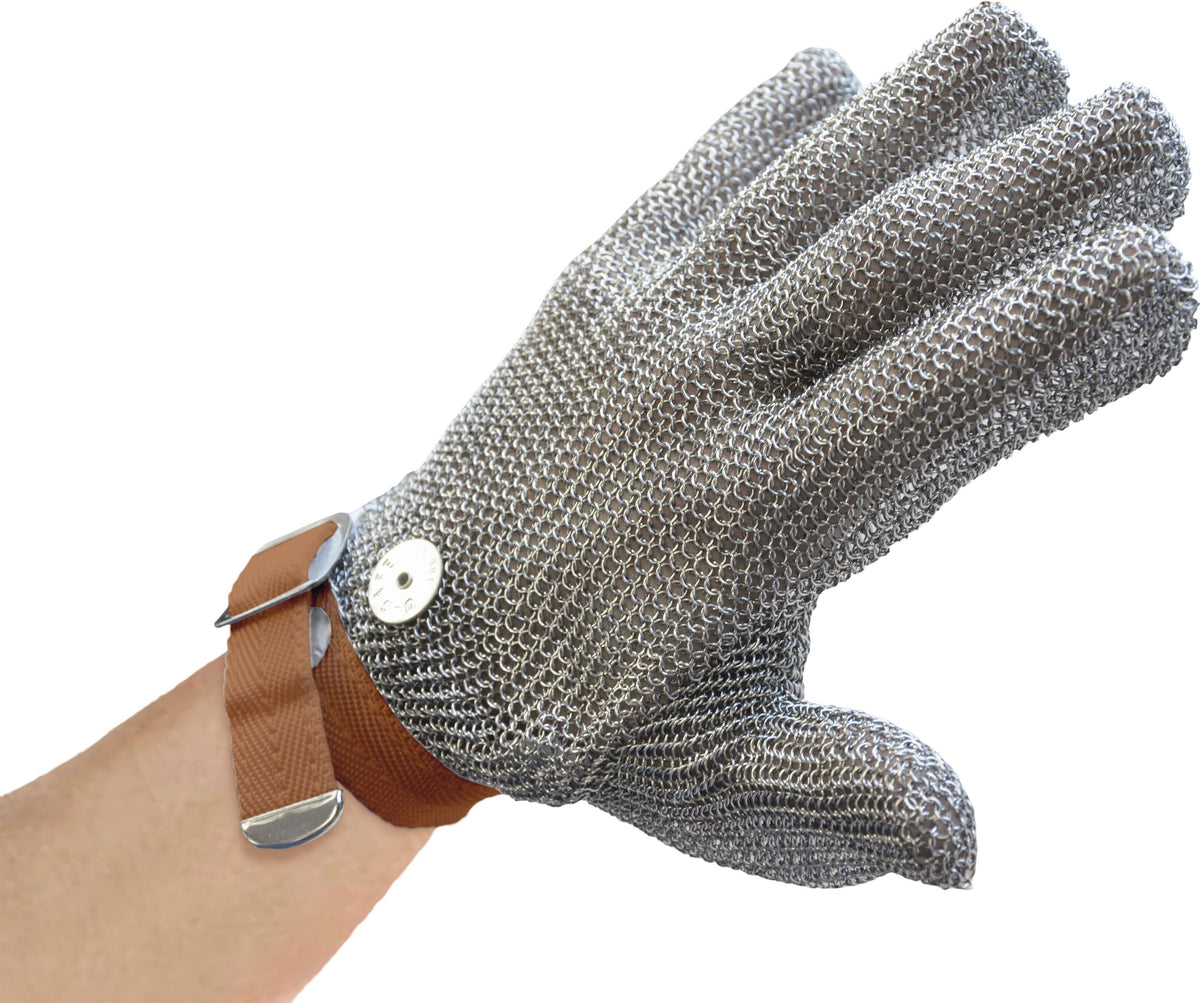 Omcan - Extra Extra Large Mesh Gloves with Brown Strap - 13561