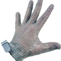 Omcan - Extra Small Five Finger Stainless Steel Mesh Glove with Gray Silicone Strap - 44354