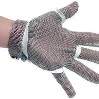 Omcan - Extra Small Five Finger Stainless Steel Mesh Glove with Gray Silicone Strap, Pack of 3 - 44354